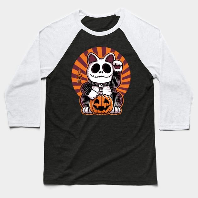 Halloween Neko Baseball T-Shirt by Andriu